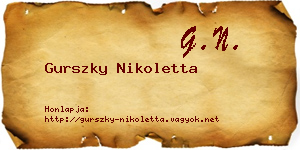 Gurszky Nikoletta névjegykártya